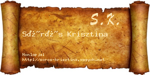Sörös Krisztina névjegykártya